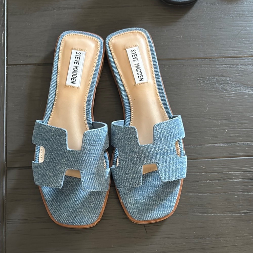 Steve Madden Blue denim hadyn Women's Slide Sandals
